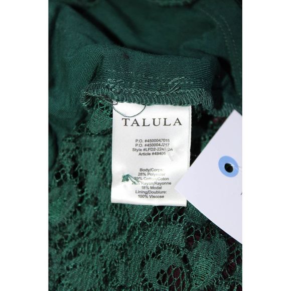 Talula Womens Lace Cap Sleeve Blouse Green Size Extra Small - Picture 5 of 7